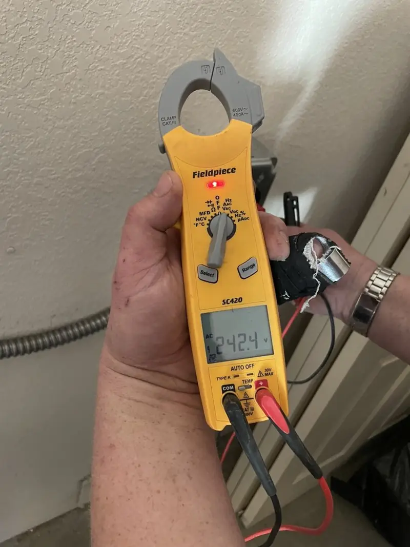 Voltage testing with clamp meter during Generator Installation in Horsham